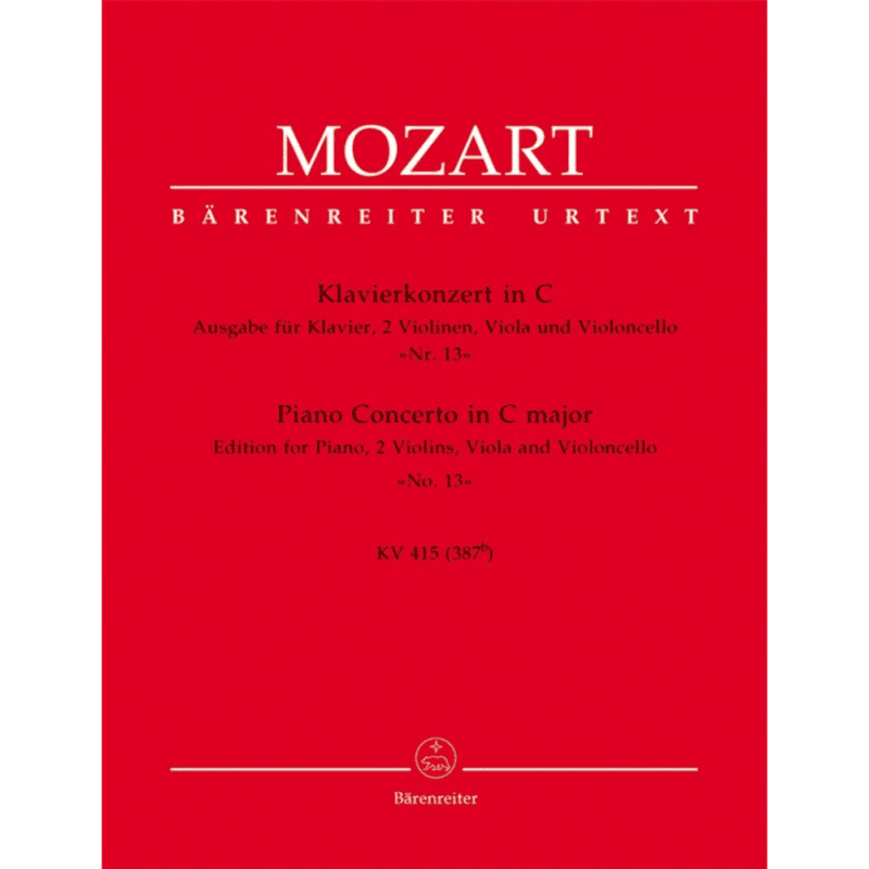 MOZART PIANO CONCERTO NO. 13 IN C MAJOR K. 415